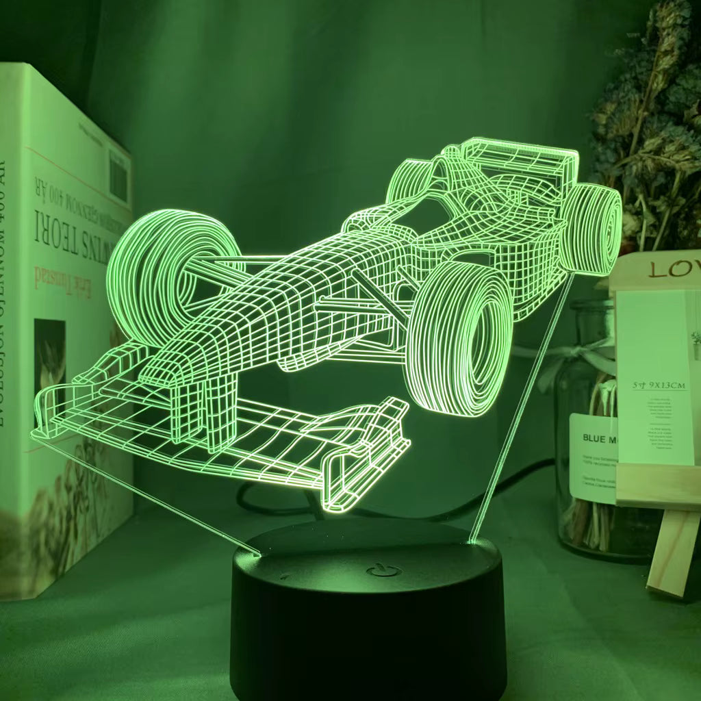 F1 formule 1 voiture de course 3d Illusion Led - DeLeds