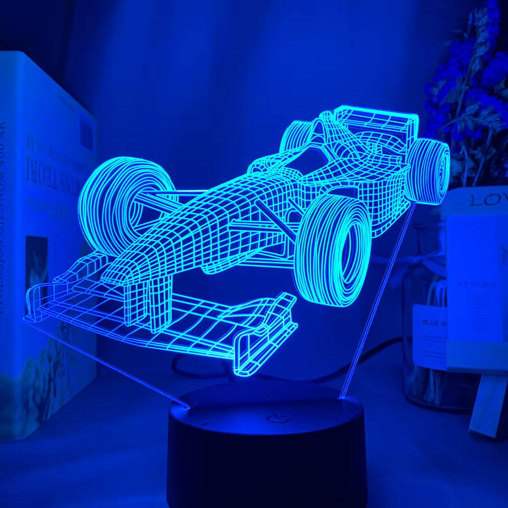F1 formule 1 voiture de course 3d Illusion Led - DeLeds