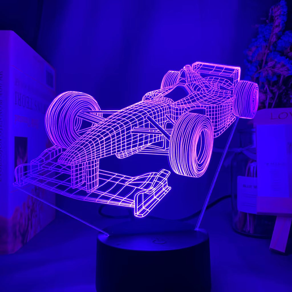 F1 formule 1 voiture de course 3d Illusion Led - DeLeds