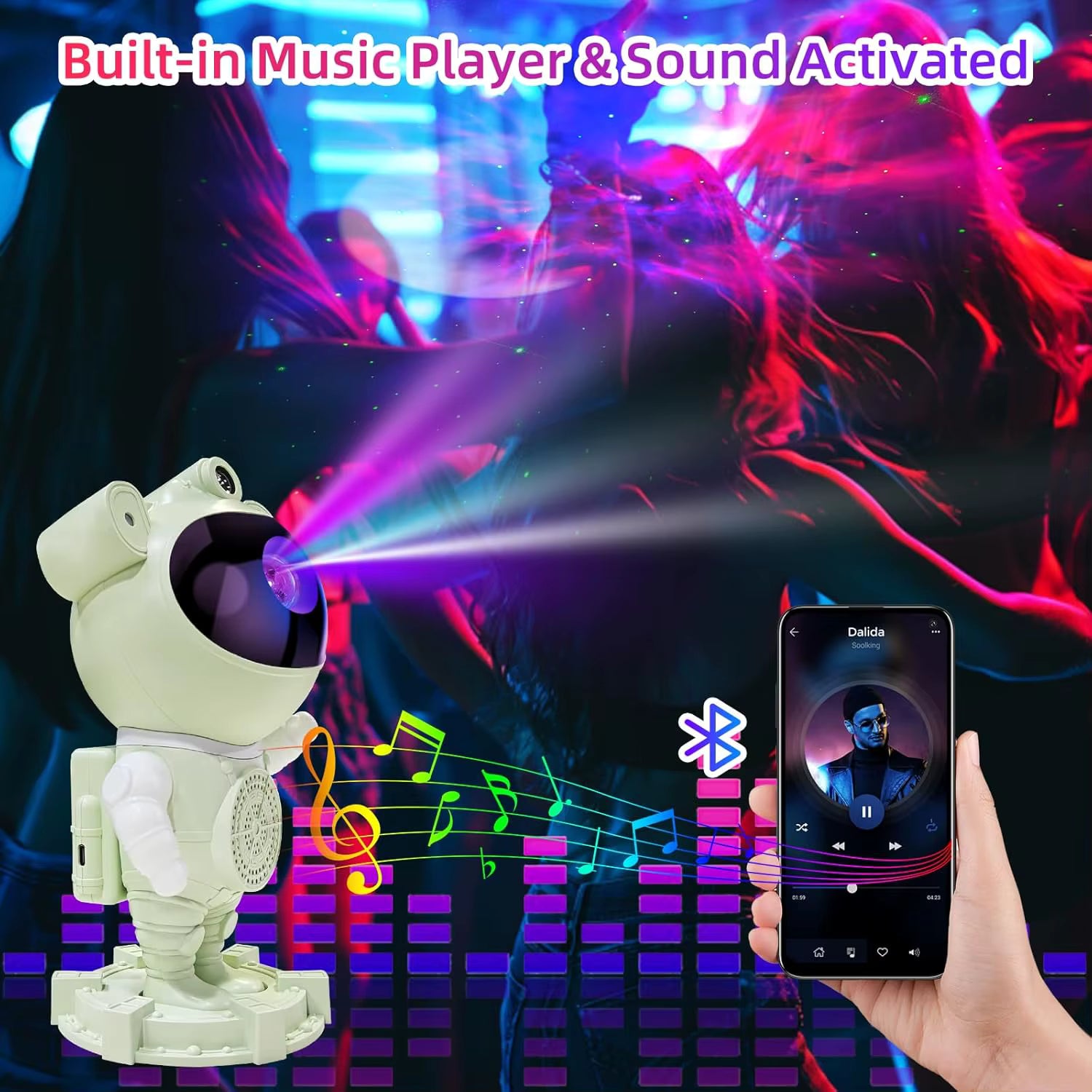 LED de Projection de Ciel Étoilé – Astronaut Projector Galaxy Nightlight - DeLeds