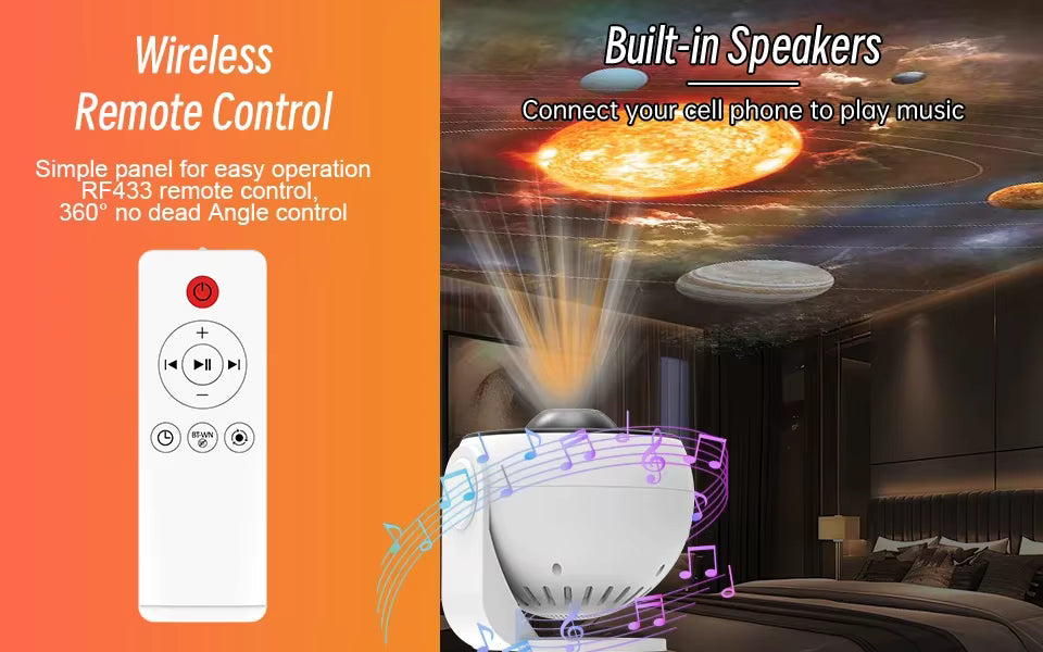 Projecteur Galaxy Projecteur d'Étoiles Planétarium Veilleuse Ciel Étoilé  Projecteurs Spatiaux au Plafond - DeLeds