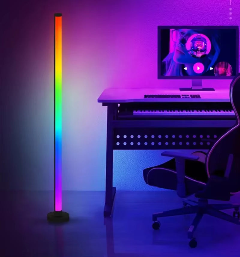 EISSLOLY 2 pièces lampadaire RGB Intelligent APP contrôle musique éclairage d'angle synchronisé décoration de salle lumières sur pied - DeLeds