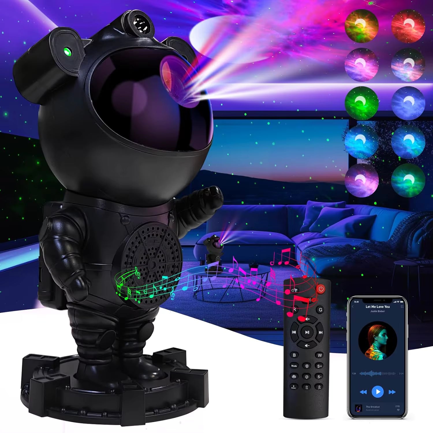 LED de Projection de Ciel Étoilé – Astronaut Projector Galaxy Nightlight - DeLeds