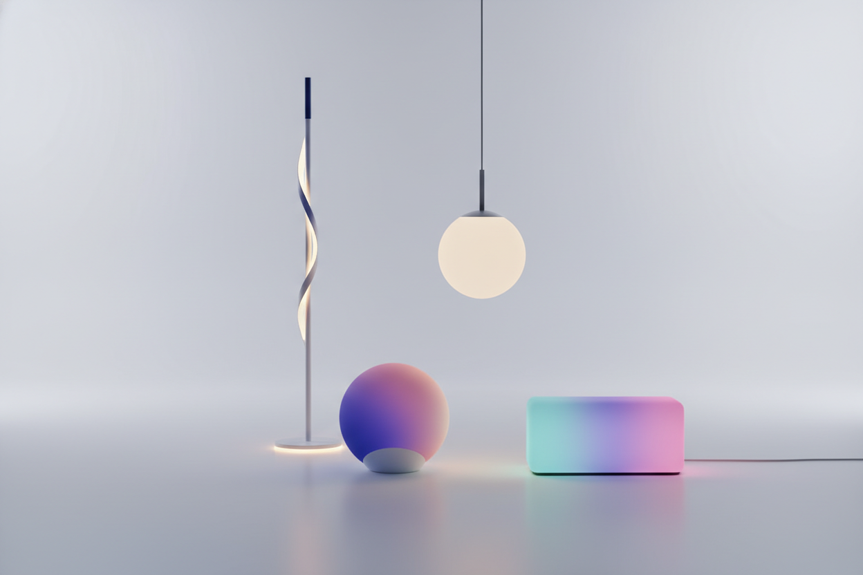 Je veux sur les lampes des lumieres , assez reposantes , et pas de la lumieres blanches , je veux des led , donc des couleurs assez variés tout en gardant le meme style